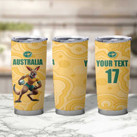 Custom Australia Rugby Tumbler Cup Kangaroo Mascot