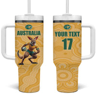 Custom Australia Rugby Tumbler With Handle Kangaroo Mascot