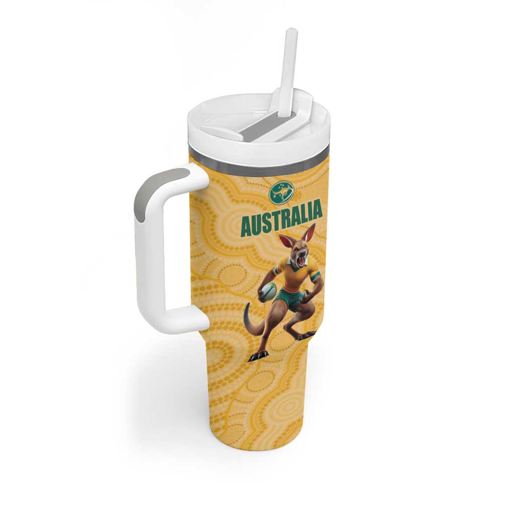 Custom Australia Rugby Tumbler With Handle Kangaroo Mascot
