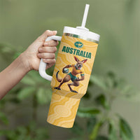 Custom Australia Rugby Tumbler With Handle Kangaroo Mascot