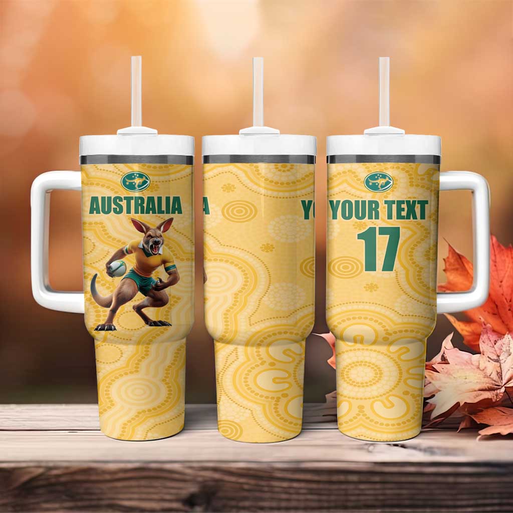 Custom Australia Rugby Tumbler With Handle Kangaroo Mascot