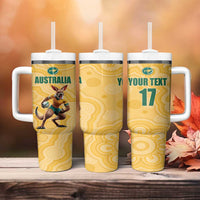 Custom Australia Rugby Tumbler With Handle Kangaroo Mascot