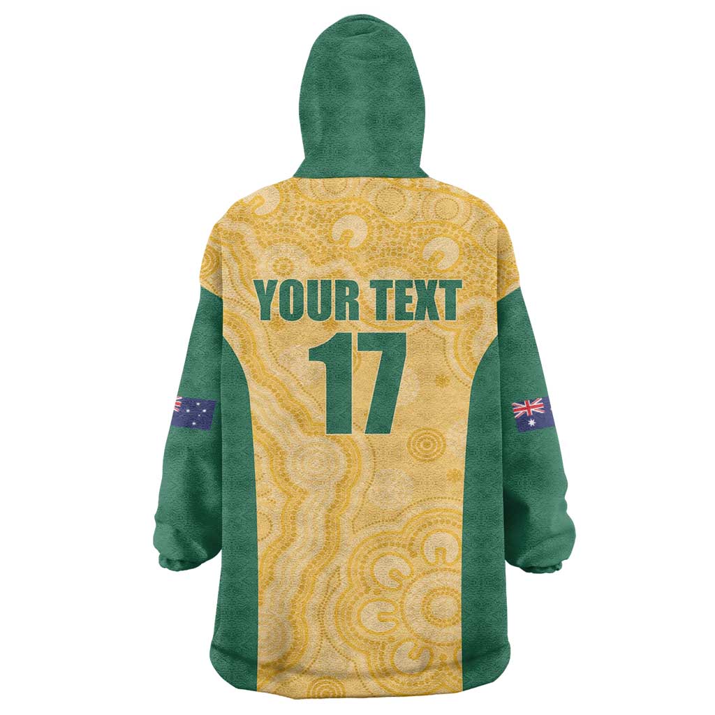 Custom Australia Rugby Wearable Blanket Hoodie Kangaroo Mascot
