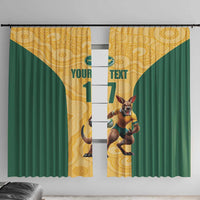 Custom Australia Rugby Window Curtain Kangaroo Mascot