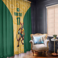 Custom Australia Rugby Window Curtain Kangaroo Mascot