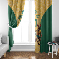 Custom Australia Rugby Window Curtain Kangaroo Mascot