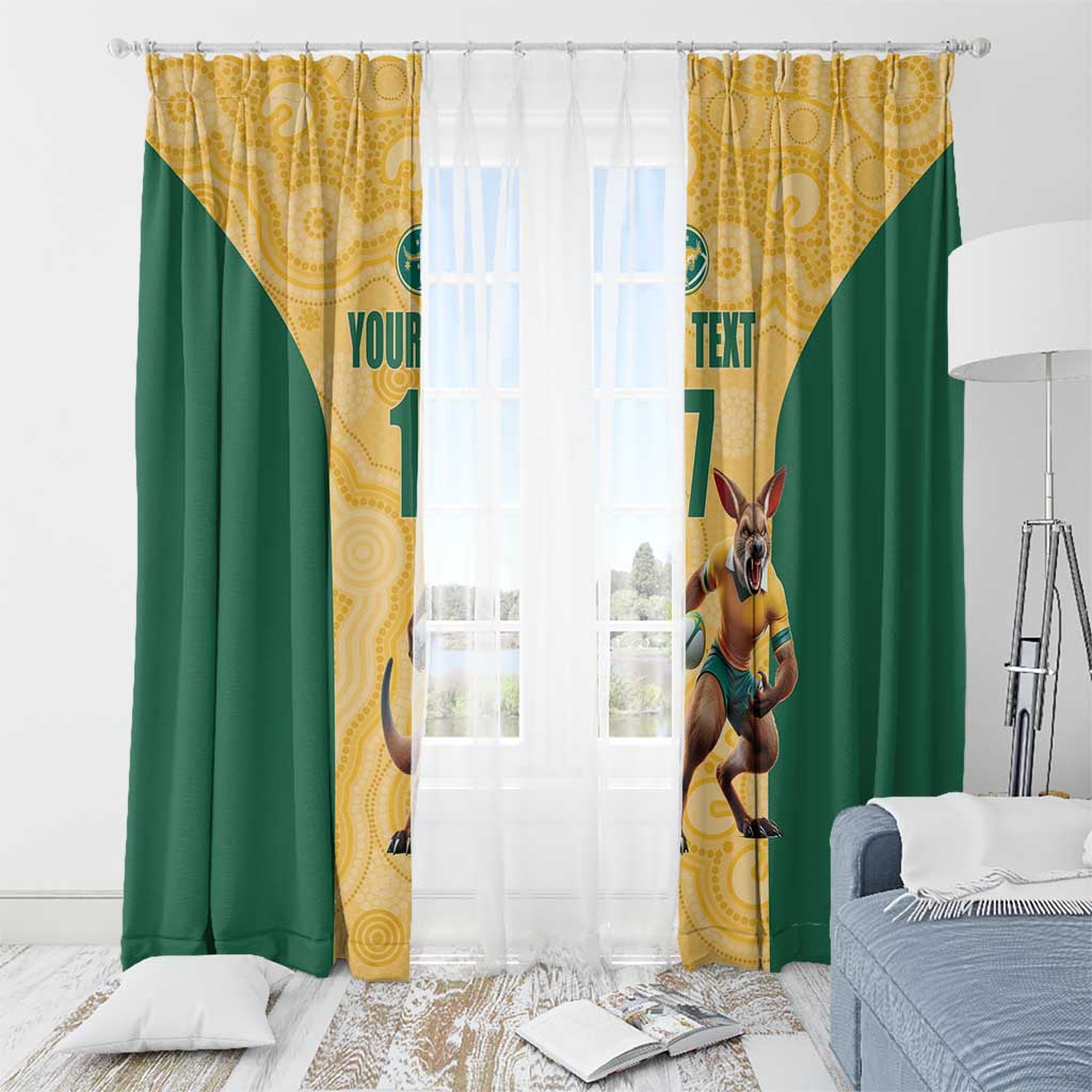 Custom Australia Rugby Window Curtain Kangaroo Mascot