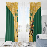 Custom Australia Rugby Window Curtain Kangaroo Mascot