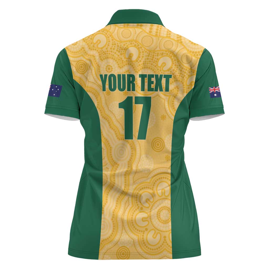 Custom Australia Rugby Women Polo Shirt Kangaroo Mascot