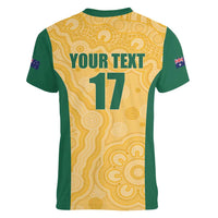 Custom Australia Rugby Women V-Neck T-Shirt Kangaroo Mascot