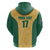 Custom Australia Rugby Zip Hoodie Kangaroo Mascot