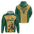 Custom Australia Rugby Zip Hoodie Kangaroo Mascot