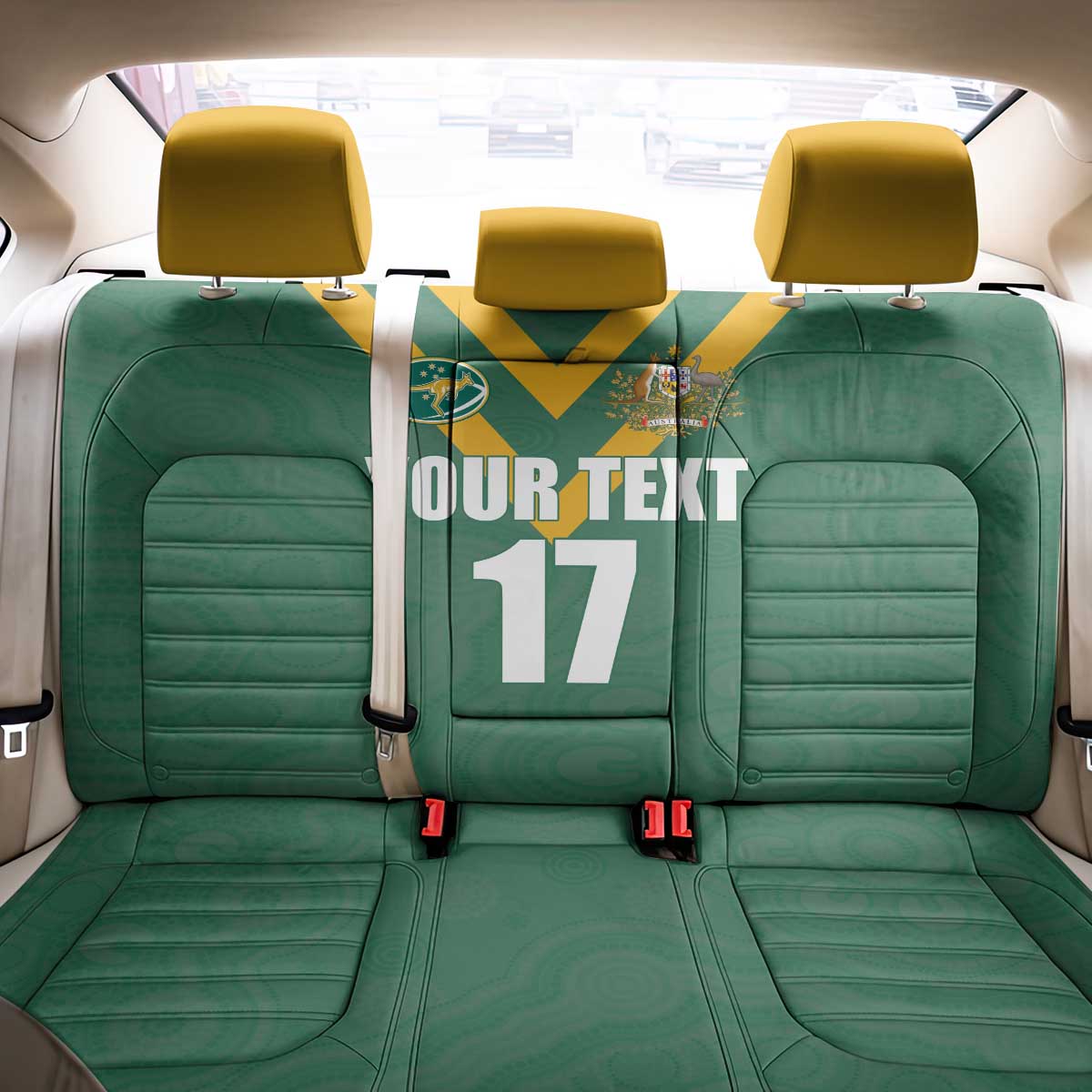 Custom Australia Rugby Back Car Seat Cover Sporty Style