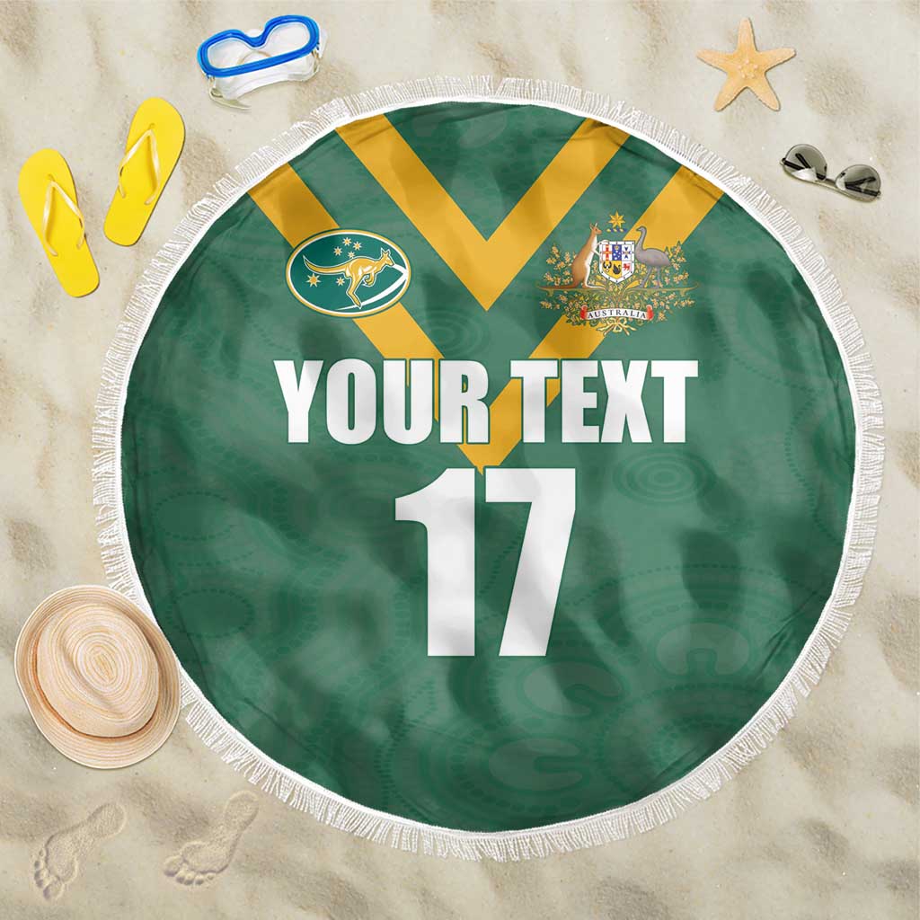 Custom Australia Rugby Beach Blanket Sporty Style