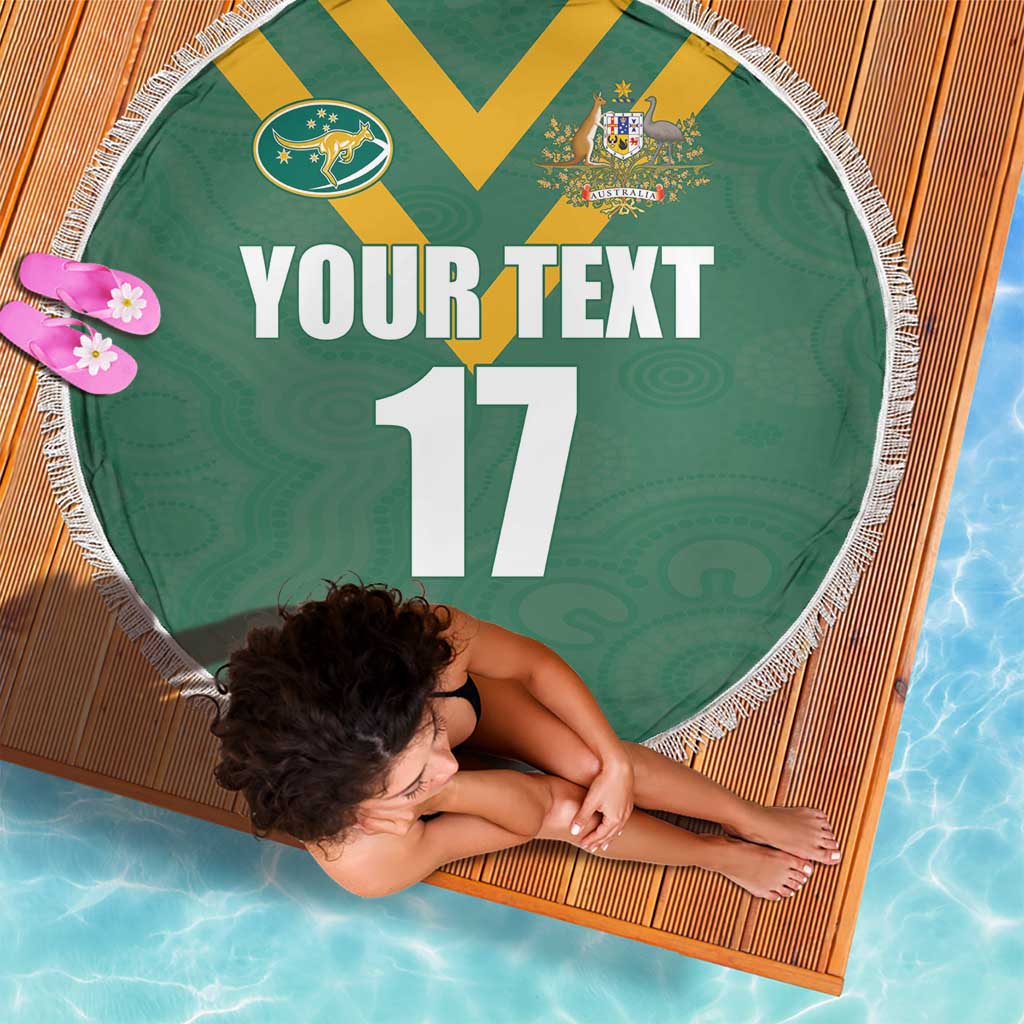 Custom Australia Rugby Beach Blanket Sporty Style