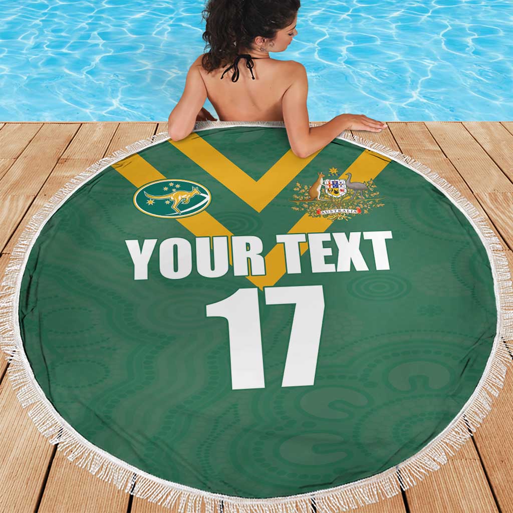 Custom Australia Rugby Beach Blanket Sporty Style