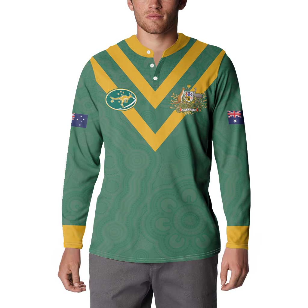 Custom Australia Rugby Button Sweatshirt Sporty Style