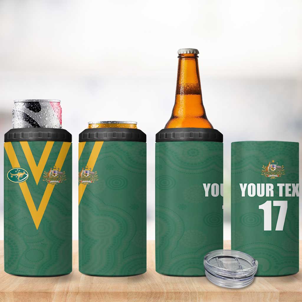 Custom Australia Rugby 4 in 1 Can Cooler Tumbler Sporty Style