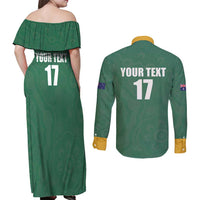 Custom Australia Rugby Couples Matching Off Shoulder Maxi Dress and Long Sleeve Button Shirt Sporty Style