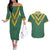 Custom Australia Rugby Couples Matching Off The Shoulder Long Sleeve Dress and Hawaiian Shirt Sporty Style