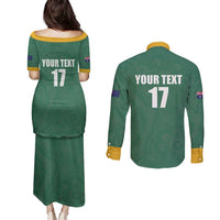 Custom Australia Rugby Couples Matching Puletasi and Long Sleeve Button Shirt Sporty Style