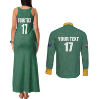 Custom Australia Rugby Couples Matching Tank Maxi Dress and Long Sleeve Button Shirt Sporty Style