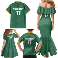 Custom Australia Rugby Family Matching Mermaid Dress and Hawaiian Shirt Sporty Style
