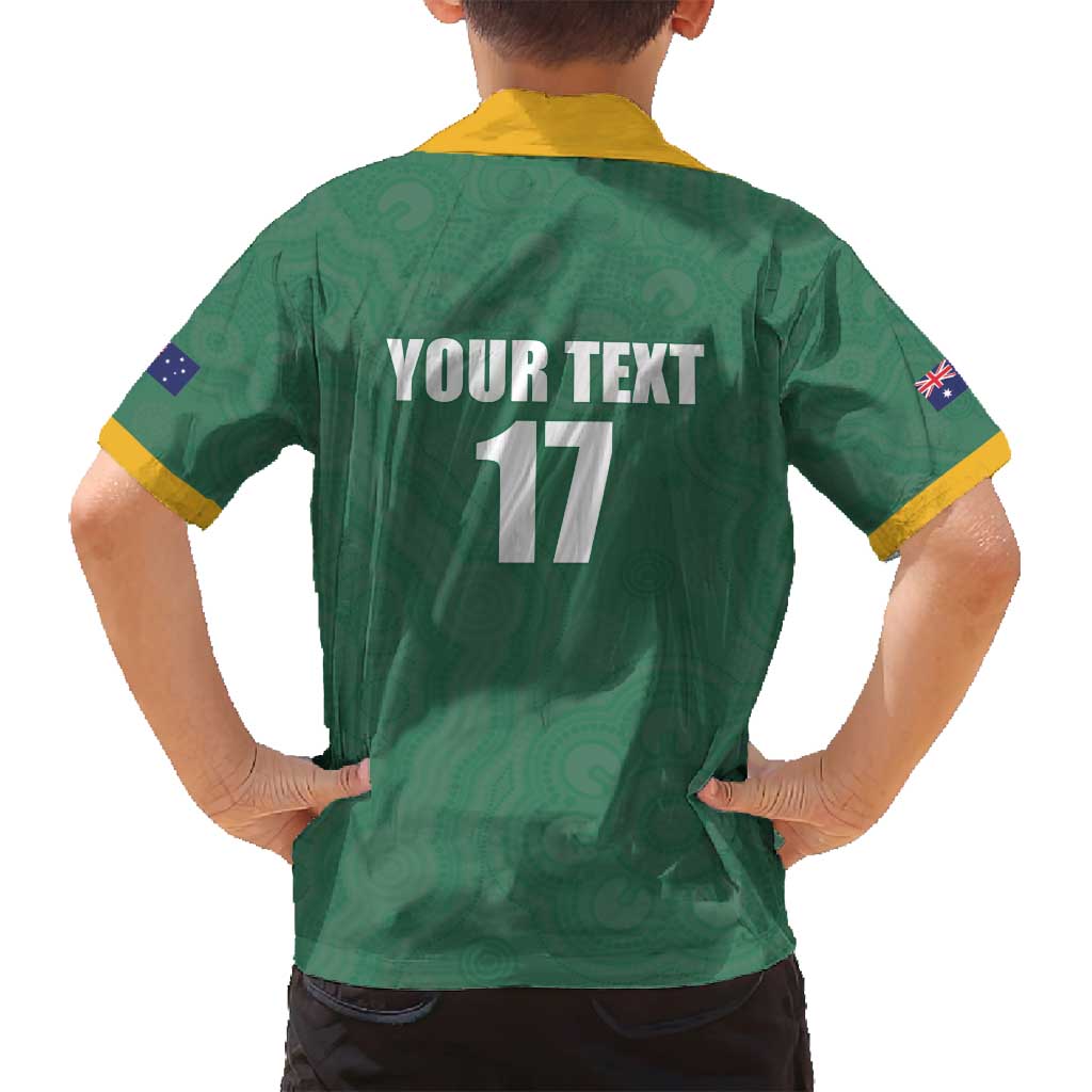 Custom Australia Rugby Family Matching Off Shoulder Maxi Dress and Hawaiian Shirt Sporty Style