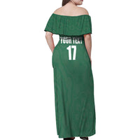 Custom Australia Rugby Family Matching Off Shoulder Maxi Dress and Hawaiian Shirt Sporty Style