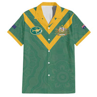 Custom Australia Rugby Family Matching Off Shoulder Short Dress and Hawaiian Shirt Sporty Style