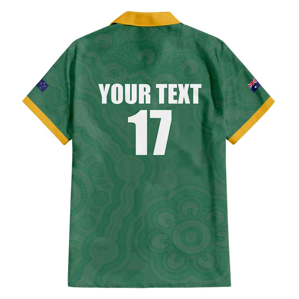 Custom Australia Rugby Family Matching Off Shoulder Short Dress and Hawaiian Shirt Sporty Style