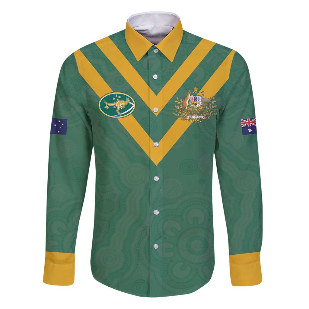 Custom Australia Rugby Family Matching Puletasi and Hawaiian Shirt Sporty Style