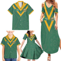 Custom Australia Rugby Family Matching Summer Maxi Dress and Hawaiian Shirt Sporty Style