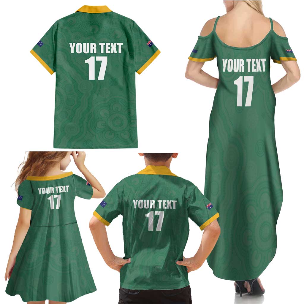 Custom Australia Rugby Family Matching Summer Maxi Dress and Hawaiian Shirt Sporty Style