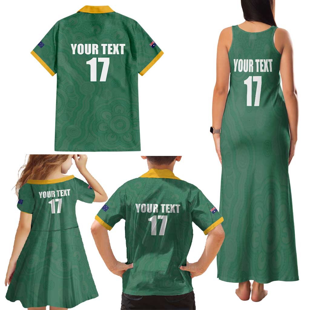 Custom Australia Rugby Family Matching Tank Maxi Dress and Hawaiian Shirt Sporty Style