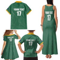 Custom Australia Rugby Family Matching Tank Maxi Dress and Hawaiian Shirt Sporty Style