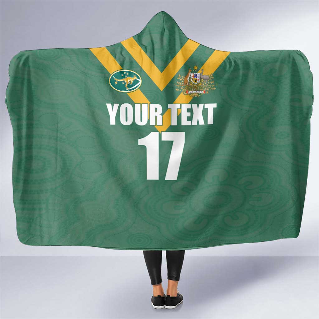 Custom Australia Rugby Hooded Blanket Sporty Style
