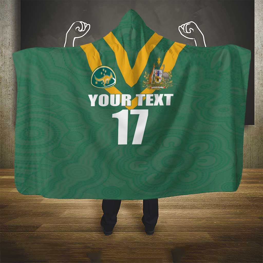 Custom Australia Rugby Hooded Blanket Sporty Style