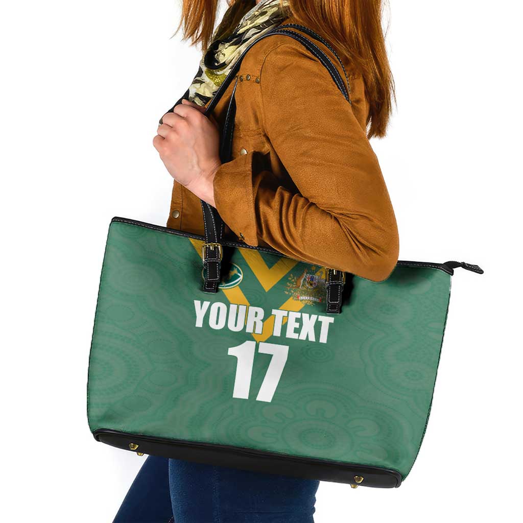 Custom Australia Rugby Leather Tote Bag Sporty Style