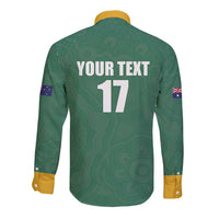 Custom Australia Rugby Long Sleeve Button Shirt Sporty Style