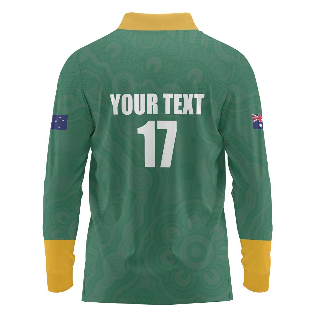 Custom Australia Rugby Long Sleeve Polo Shirt Sporty Style