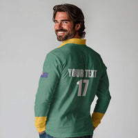 Custom Australia Rugby Long Sleeve Polo Shirt Sporty Style
