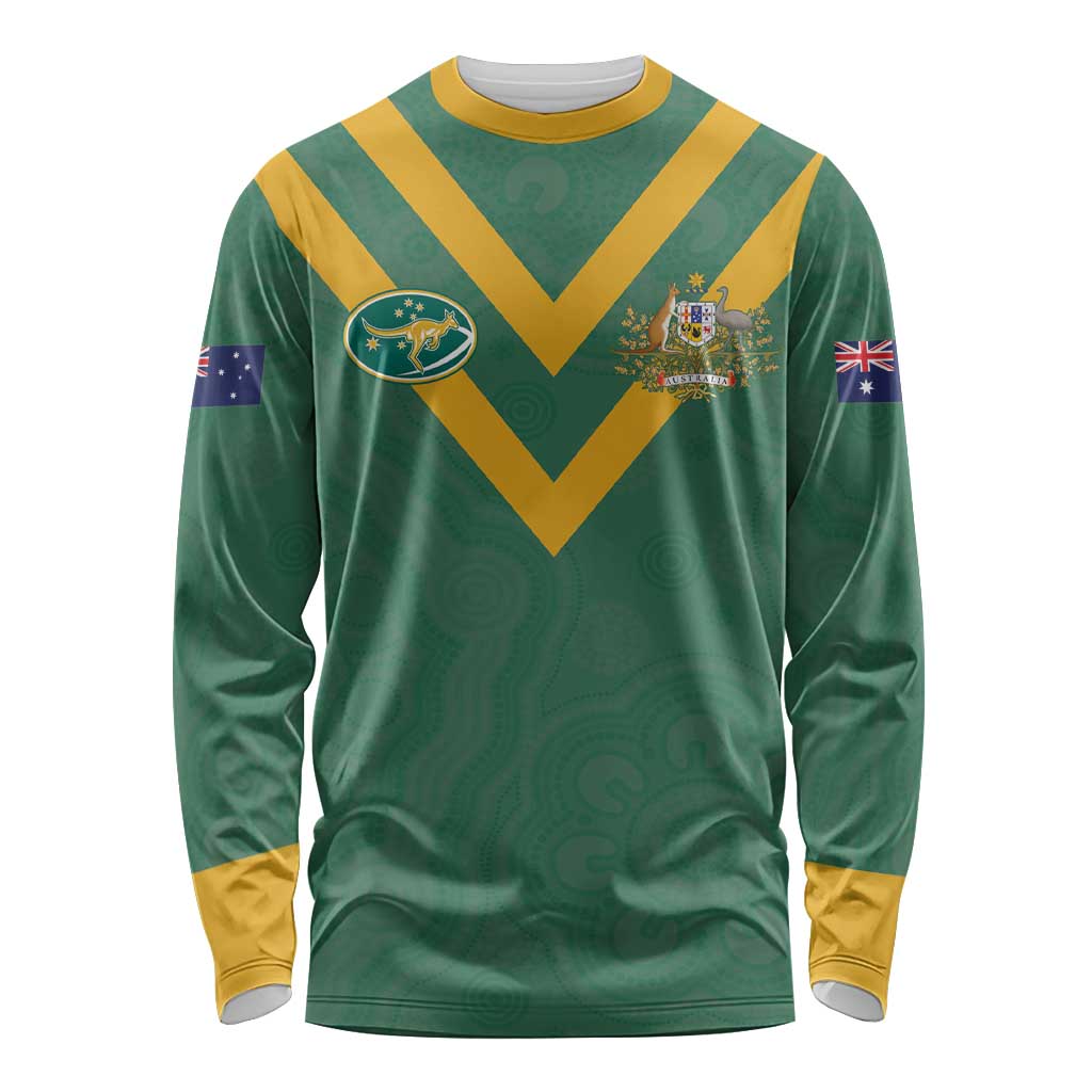 Custom Australia Rugby Long Sleeve Shirt Sporty Style