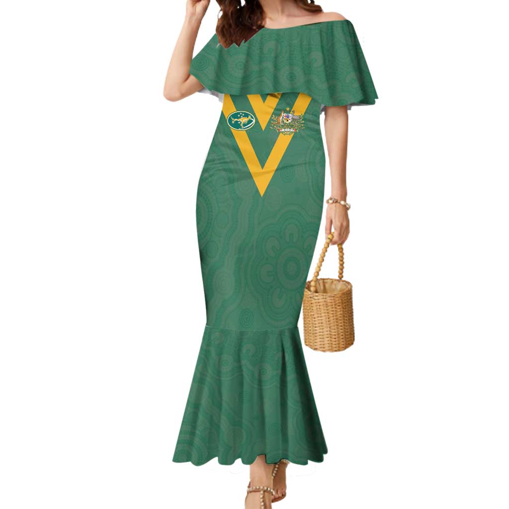 Custom Australia Rugby Mermaid Dress Sporty Style