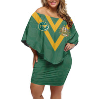 Custom Australia Rugby Off Shoulder Short Dress Sporty Style