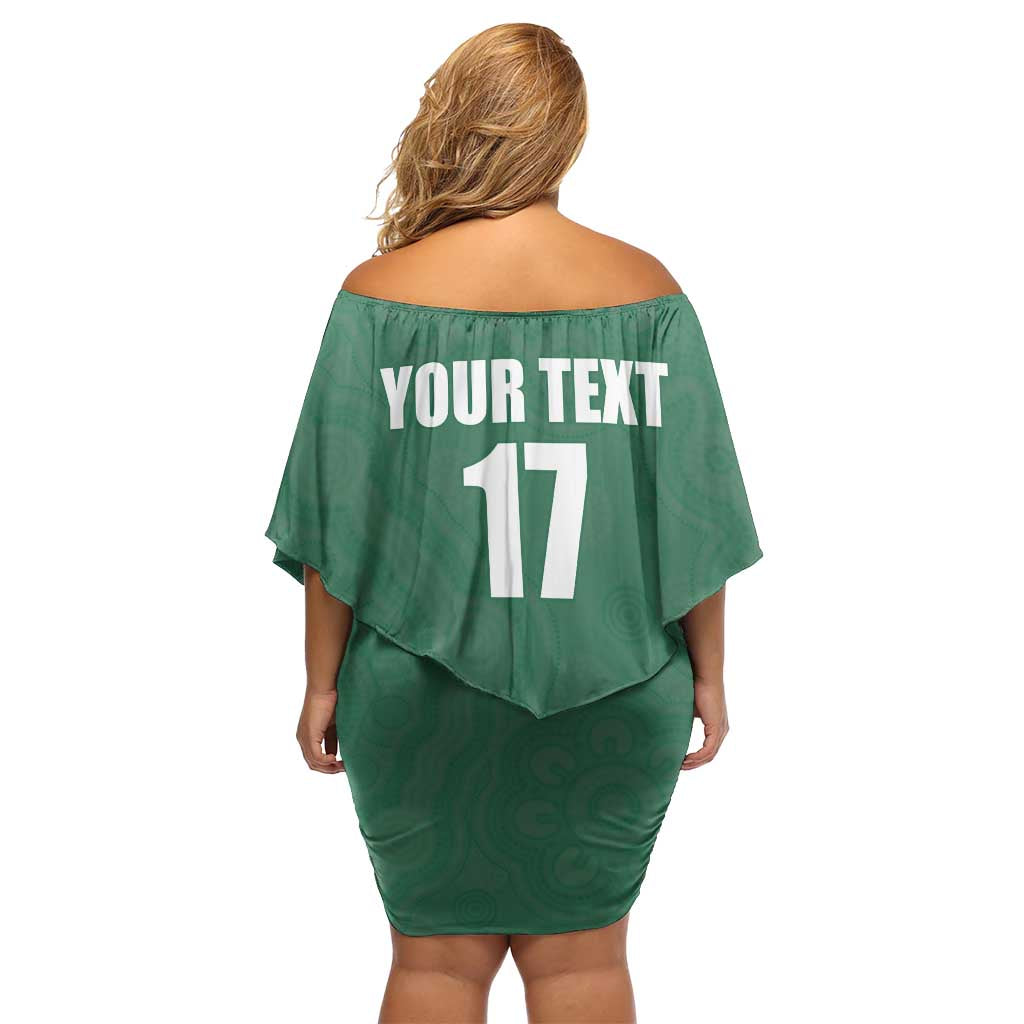 Custom Australia Rugby Off Shoulder Short Dress Sporty Style