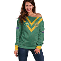 Custom Australia Rugby Off Shoulder Sweater Sporty Style