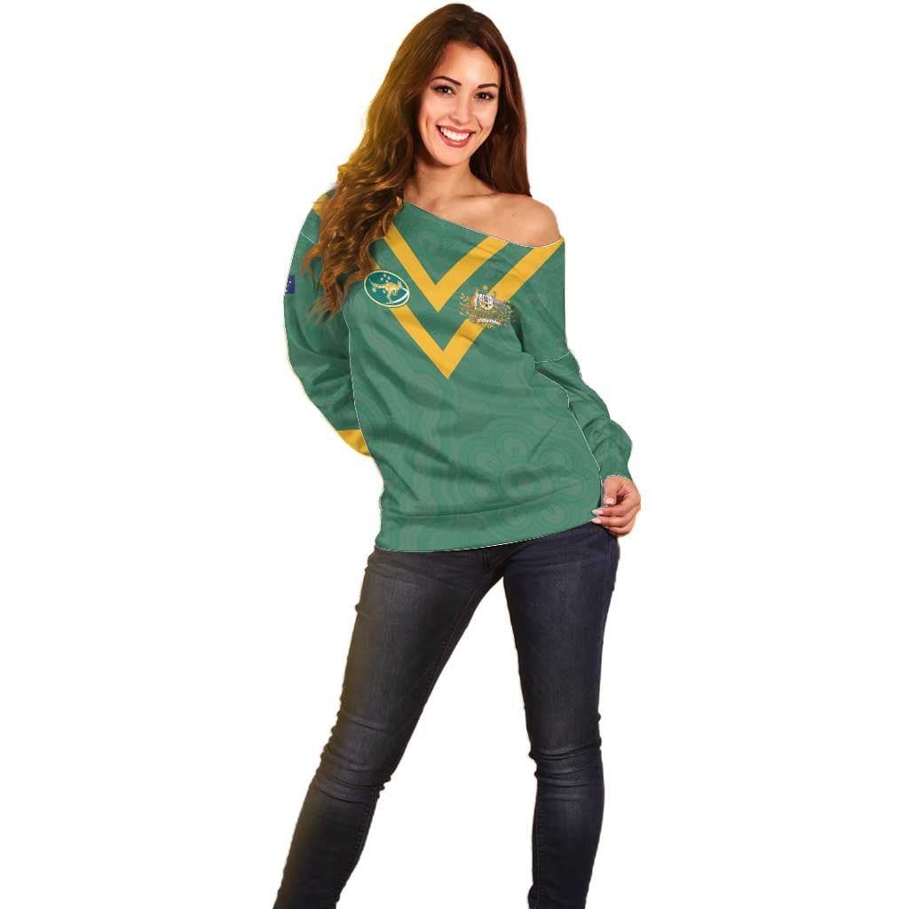 Custom Australia Rugby Off Shoulder Sweater Sporty Style