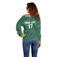 Custom Australia Rugby Off Shoulder Sweater Sporty Style