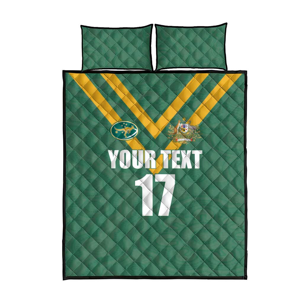 Custom Australia Rugby Quilt Bed Set Sporty Style